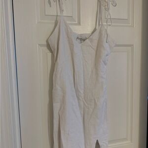 Strappy White Linen Dress